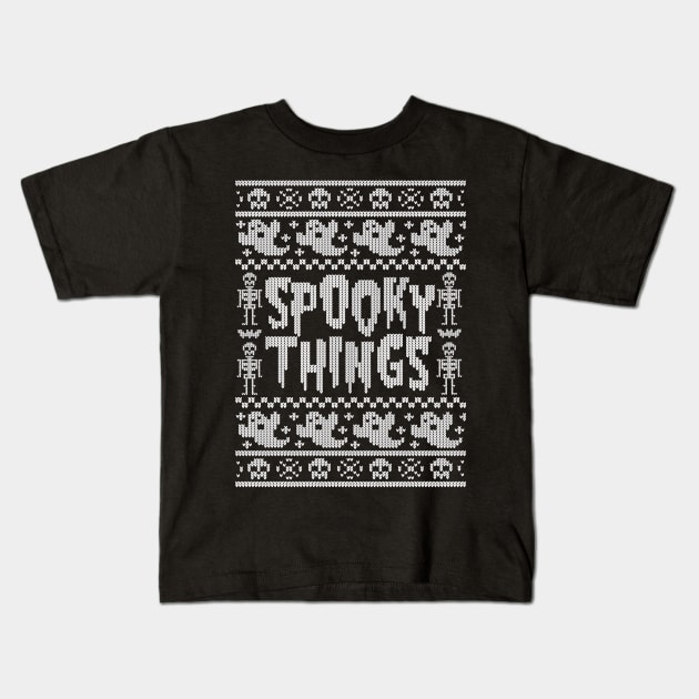 Spooky Sweater Kids T-Shirt by chrisraimoart